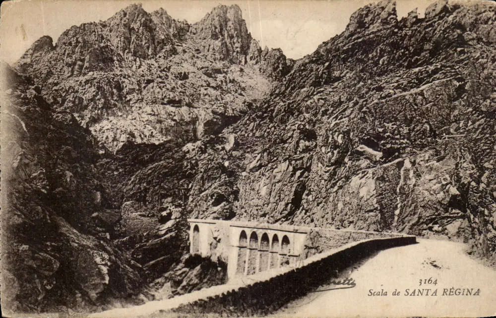 Scalas de Santa Regina — pont en arc dans un canyon rocheux — éditeur J. Moretti, n° 3164 - Frente