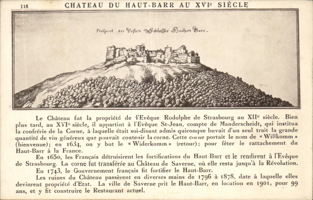 Schloss Haut-Barr im 16. Jahrhundert — Geschichte und Ruinen — Verlag unbekannt, Nr. 116 - Vorderseite