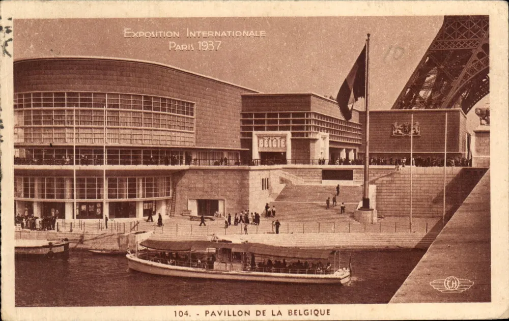 Pavillon der Belgien — Internationale Ausstellung Paris 1937 — Verlag H. Chifaud, Nr. 104 - Vorderseite