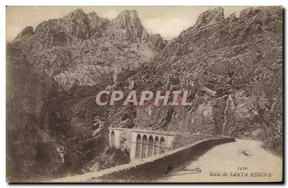 Scalas de Santa Regina — pont en arc au milieu d'un canyon rocheux — éditeur J. Moretti, n° 1420 - Vorderseite