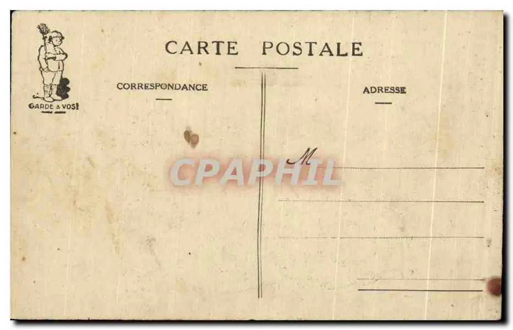Soldat et femme de village — scène humoristique — éditeur GARDE & VOST - Verso