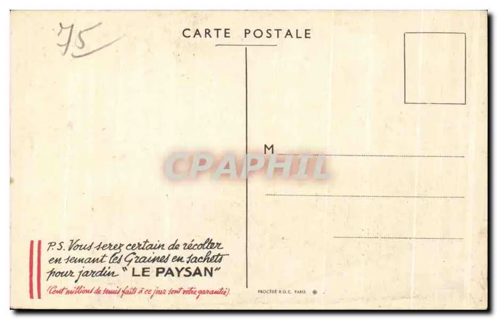 Königin von Paris 1937 — weibliches Portrait umgeben von Blumen — Werbeausgabe - Rückseite