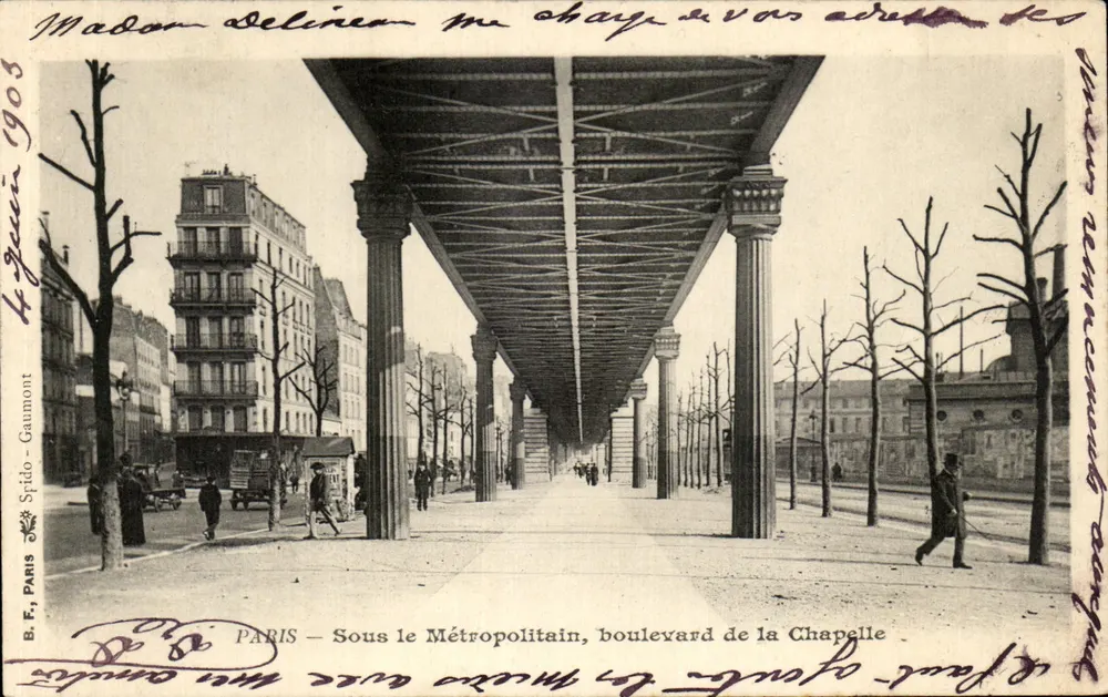 Paris — Unter dem Metro, Boulevard de la Chapelle — B. F., Paris - Gaumont - Vorderseite