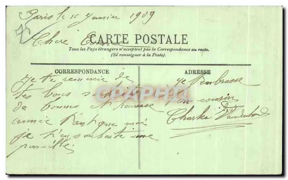 PARIS — L'Avenue du Bois de Boulogne — LL. — n° 257 - Rückseite