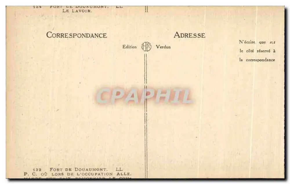 Fort de Douaumont — Das Lavoire — Édition Verdun - Rückseite