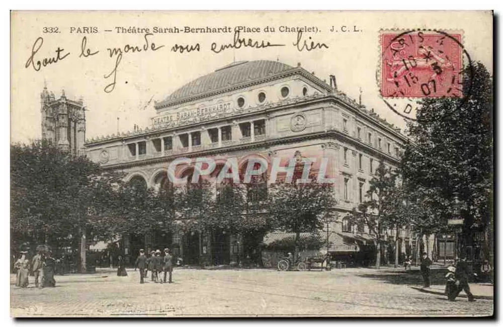 Paris — Theater Sarah-Bernhardt (Place du Châtelet) — J.C.L. n°332 - Vorderseite