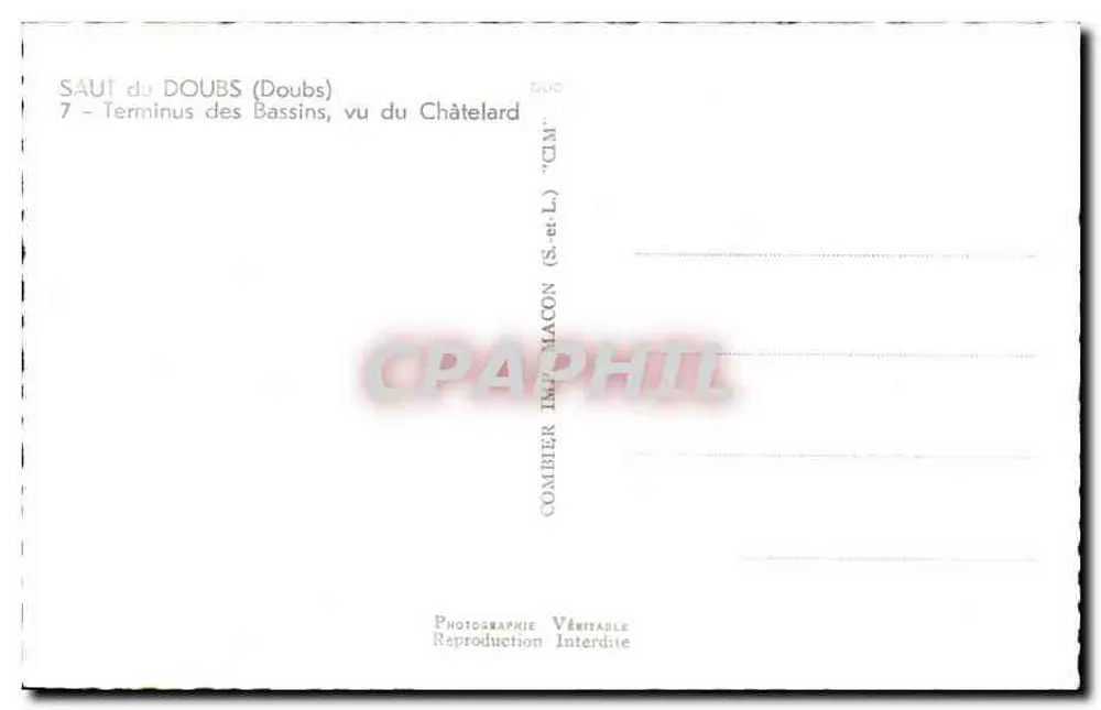 Saut du Doubs (Doubs) — Terminus des Bassins, vu du Châtelard — CIM - Verso