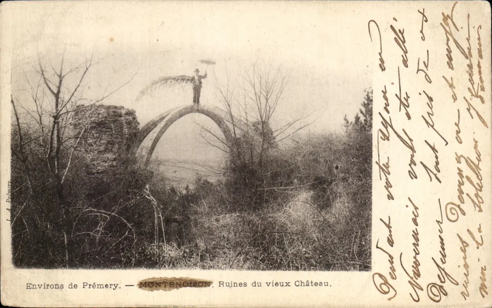Umgebung von Prémercy — Montenoyson. Ruinen des alten Schlosses — L.A. Brinon - Vorderseite