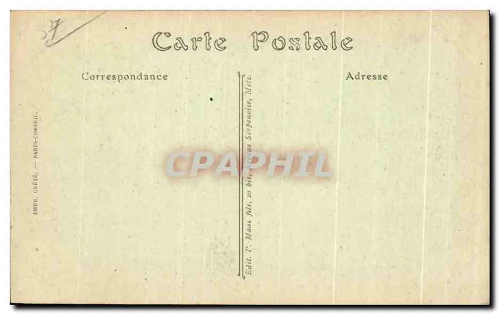 Metz — Der Poilu, auf der Esplanade — Verlag T. Maux fils, Paris-Corbeil - Rückseite