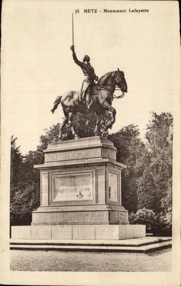 Metz - Monument Lafayette — estátua equestre, editor não identificado, número de série 75 - Frente