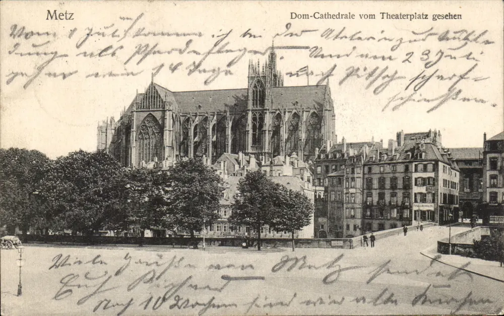 Metz — Kathedrale Notre-Dame vom Theater aus gesehen — Verlag F. E. D. Nr. 68 - Vorderseite
