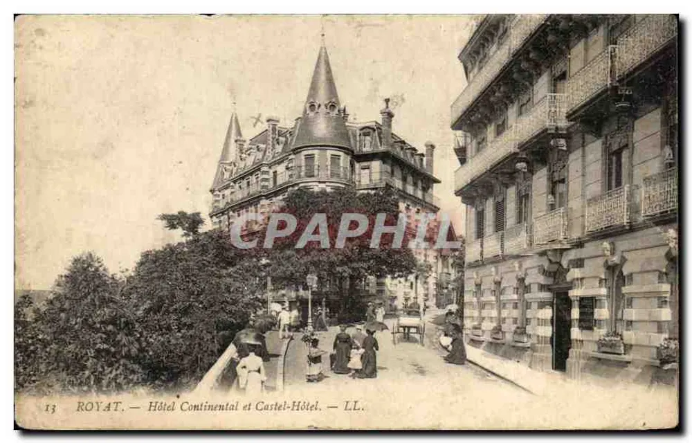 Royat — Hôtel Continental et Castel-Hôtel — LL. — n°13 - Anverso