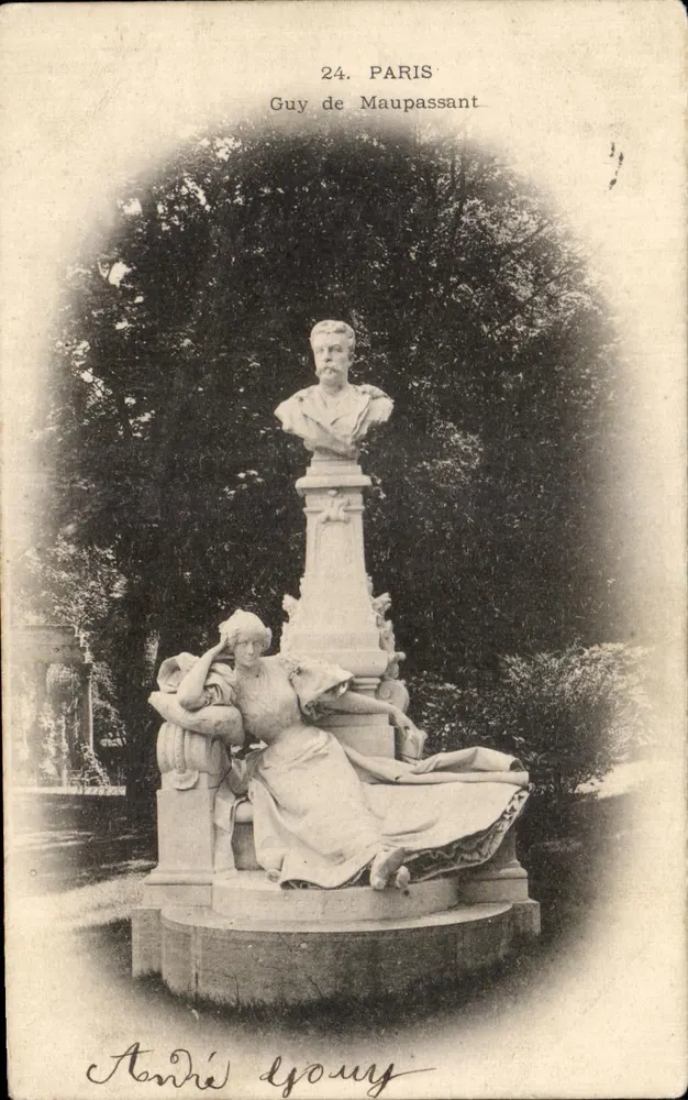 Busto de Guy de Maupassant — Paris — André Lyony - Frente