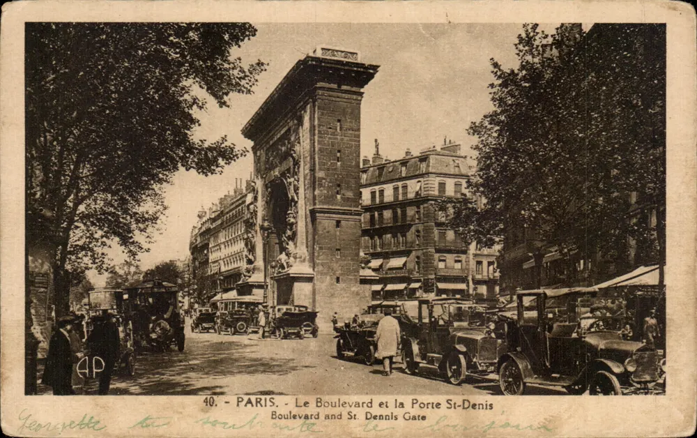 Paris - Der Boulevard und die Porte Saint-Denis — Verlag E. Papeghin, n°40 - Vorderseite