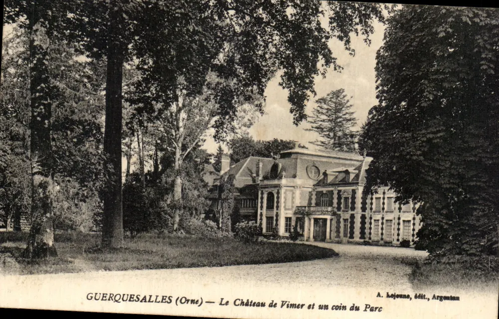 Guerquesalles (Orne) — Schloss Vimer und ein Teil des Parks — A. Lojeune, Verlag, Argentan - Vorderseite