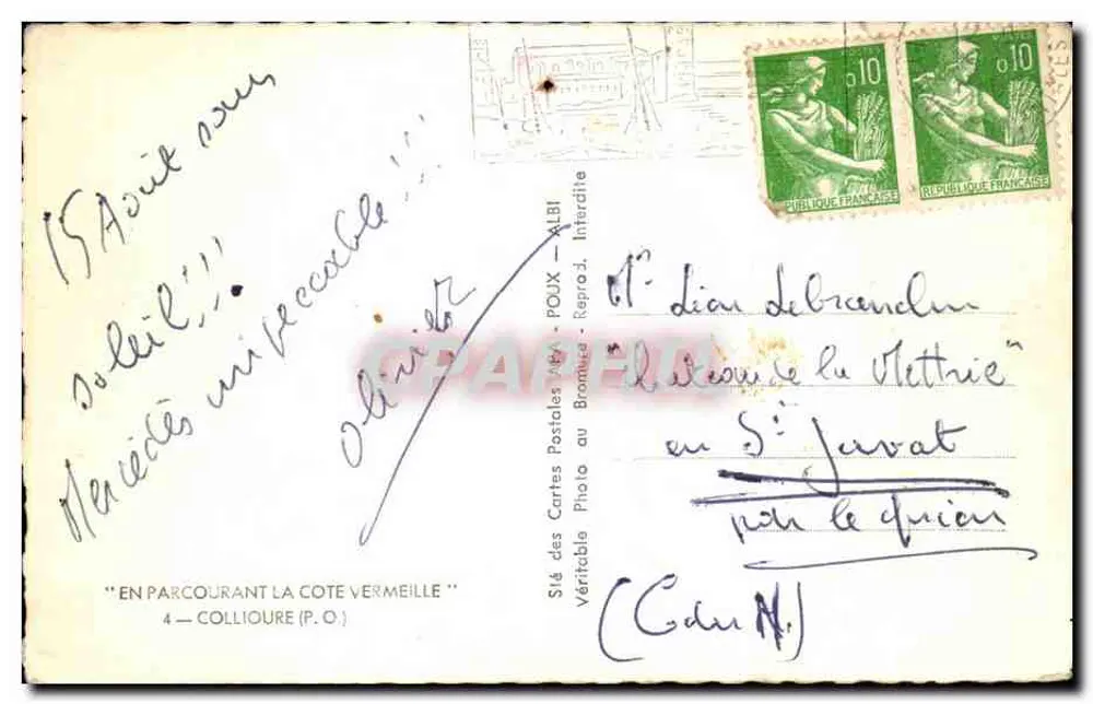 Collionure — Panoramablick — Sié des Cartes Postales au Bromure - FOJUX - Rückseite