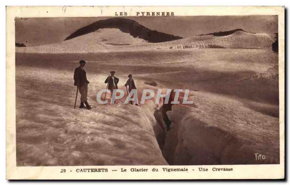 Cauterets — Der Vignemale-Gletscher — Eine Rissstelle — Tito - Vorderseite