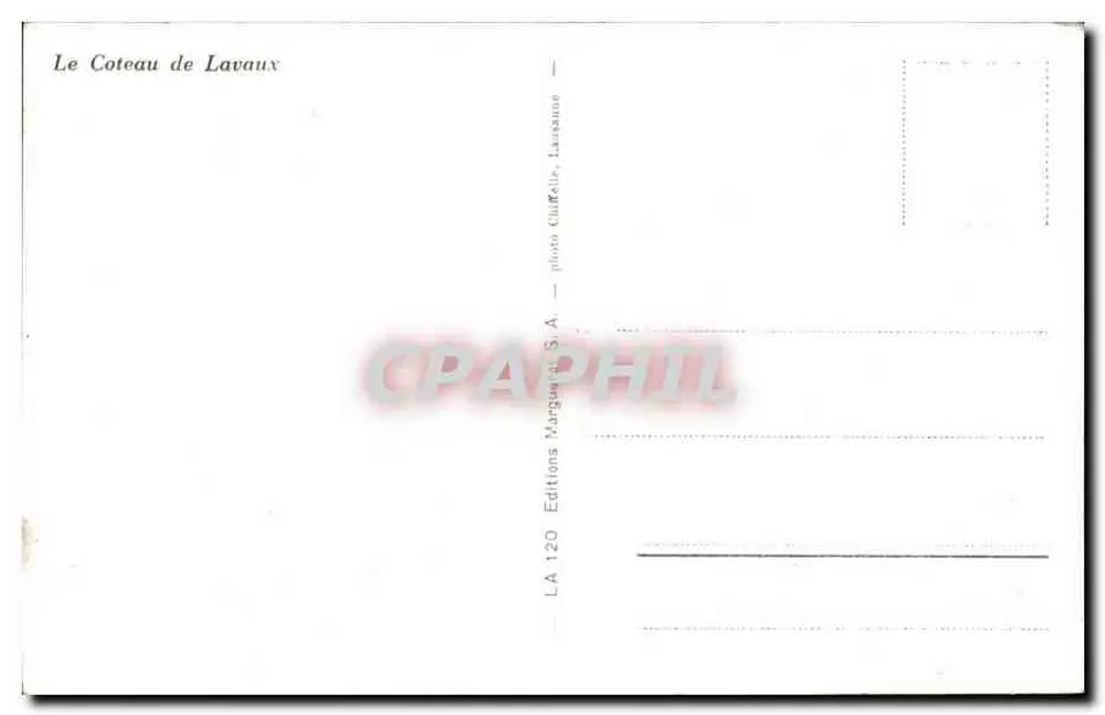O Coteau de Lavaux — vista panorâmica — Editions Marguerat S.A., n° LA 120 - Verso