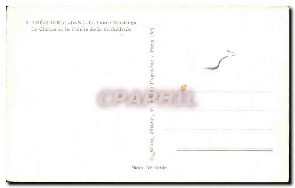 Tréguier (C.-du-N.) — Die Hastings-Turm, der Cloister und der Spitz der Kathedrale — G. Beani, Verlag, Paris - Rückseite