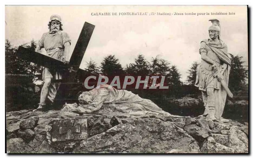 Calvaire de Pontchâteau (15. Station) — Jesus fällt zum dritten Mal — Verlag unbekannt - Vorderseite