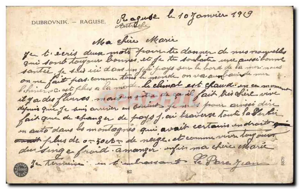 Dubrovnik — Raguse — vista del mare — n° 5879 - Verso