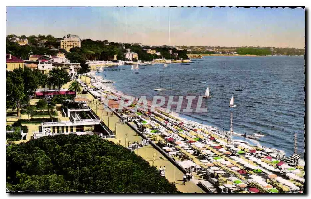 Juan-les-Pins — Gesamtaufnahme der Strandpromenade — Verlag: J. P. G. (n° 1185) - Vorderseite