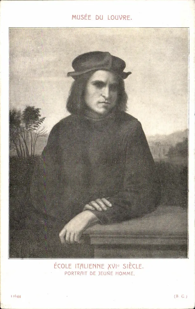 Porträt eines jungen Mannes — Italienische Schule 16. Jahrhundert — Musée du Louvre — (B.C.) n°11644 - Vorderseite