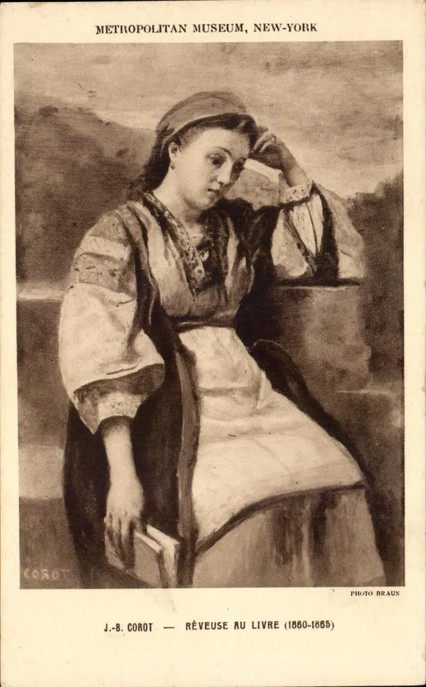 J.-B. Corot — Die Träumerin mit dem Buch (1880-1865) — Photo Braun - Vorderseite