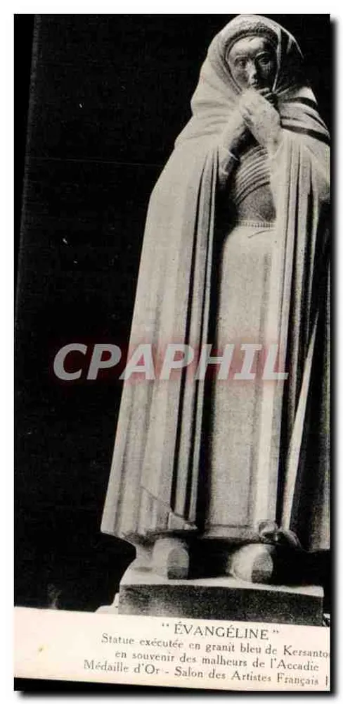Évangéline — Blaue Granitstatue von Kersanto — Salon des Artistes Français - Vorderseite