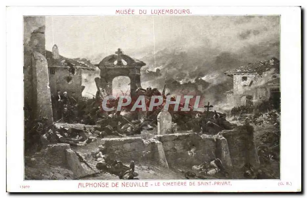 Friedhof von Saint-Privat — Schlachtenszene — Alphonse de Neuville, Verlag (G.B.) - Vorderseite