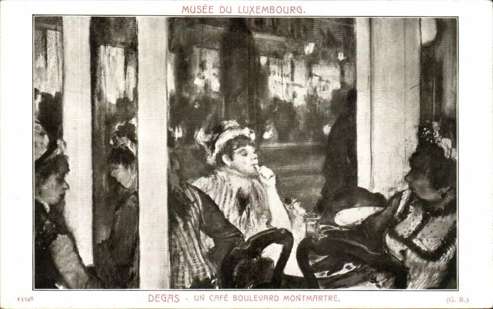 Ein Café am Boulevard Montmartre — Werk von Degas — Musée du Luxembourg — (G. B.) - Vorderseite
