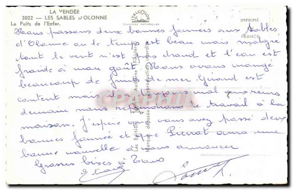 Les Sables d'Olonne — O Poço do Inferno — Éditions Jean - Verso
