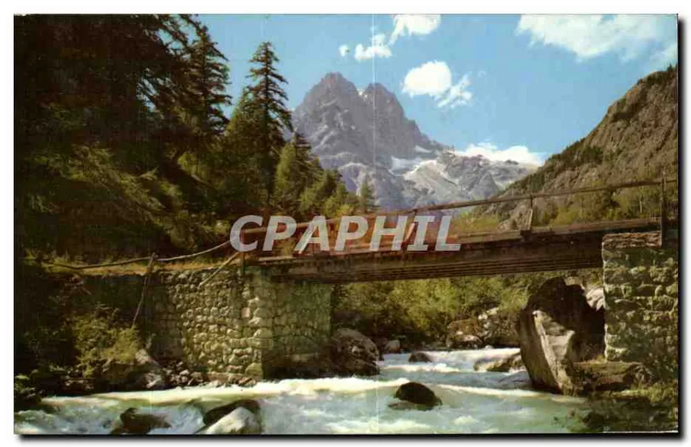 Brücke über den Bach — Die Alpen in natürlichen Farben - Vorderseite