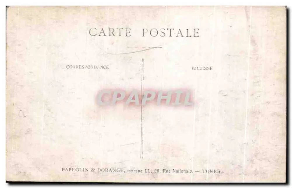 Vue de Tours — Pont et cathédrale — éditeur PAPPEGLIN & DORANGE - Verso