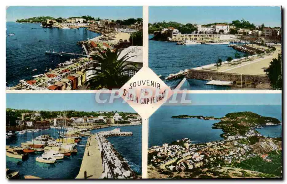 Jean-Cap-Ferrat — widok panoramiczny portu i plaż — Pamiątka z Jean-Cap-Ferrat - Awers