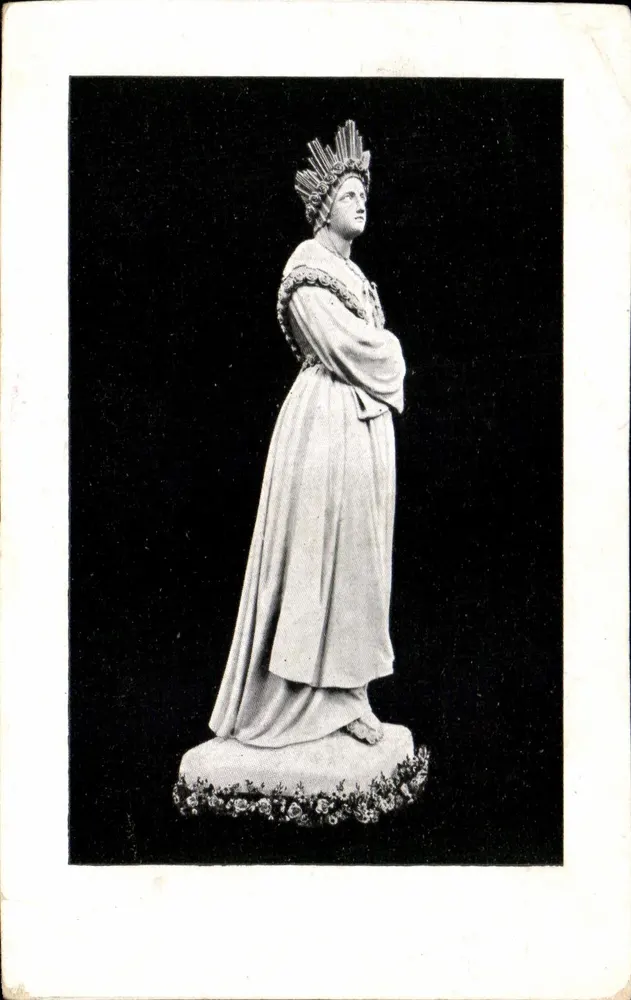 Statue der Freiheit — Detail der Krone und des verzierten Sockels — Verlag La Sallette - Vorderseite