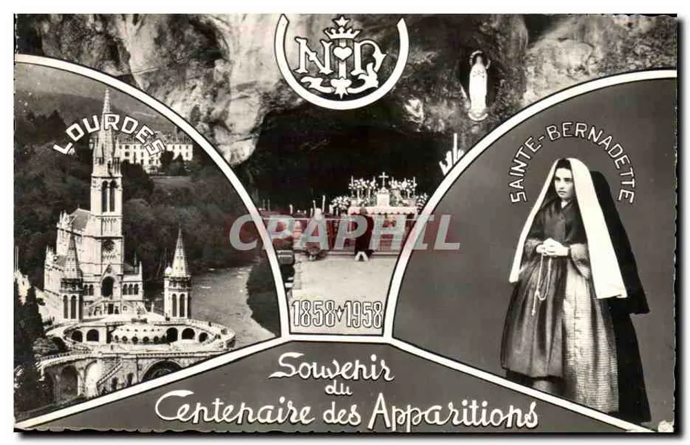 Lourdes — Centenário das Aparições 1858-1958 — Edição Quinault - Frente
