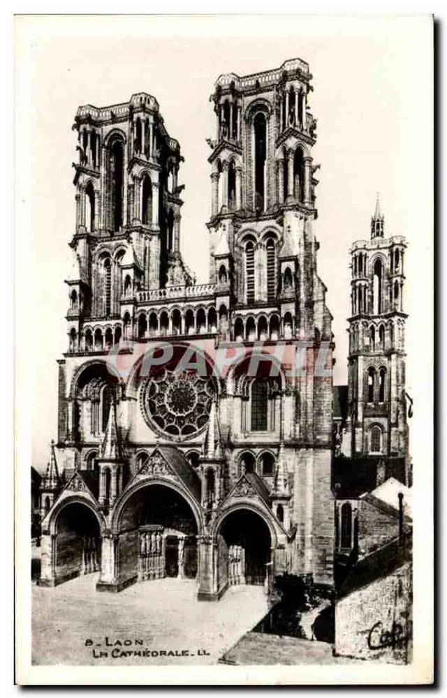 Laon - A Catedral — Fotografia Verdadeira, editor (49) Estabelecimentos LL.OM.AND. Château-Thierry - Frente