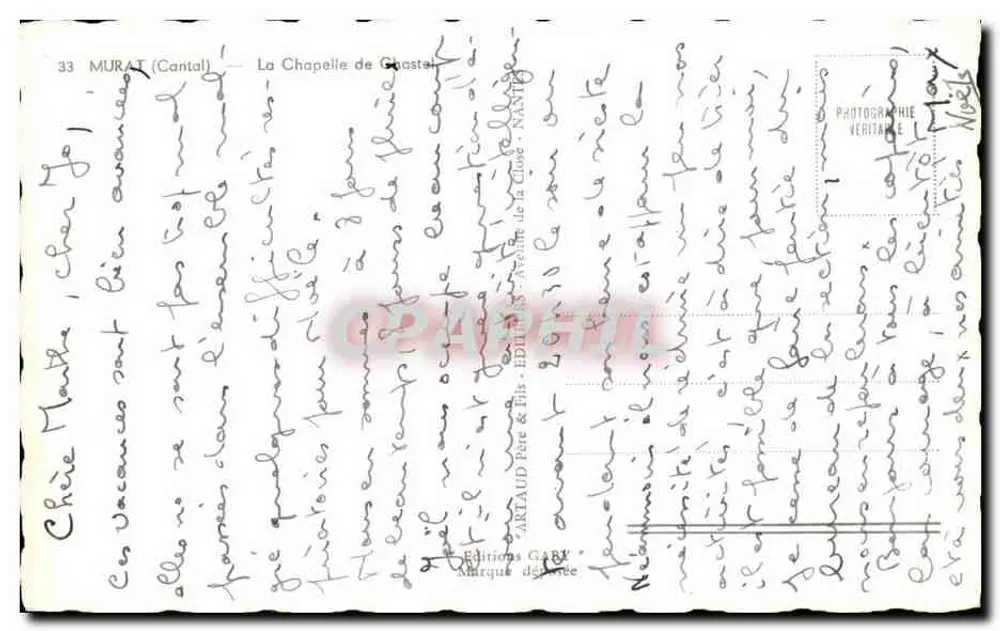 ला चैपेल डे ग्हास्टर — मूरात (कैंतल) — एडिशन्स गैबी - पीछे