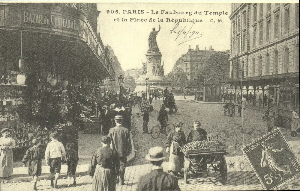 Paris - Der Faubourg du Temple und die Place de la République — C.M. — n°905 - Vorderseite