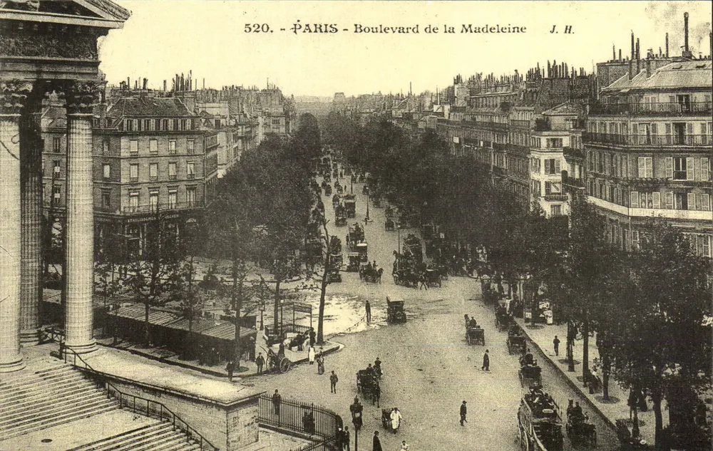 Paryż - Bulwar Madeleine — widok historyczny — J.H. n°520 - Awers