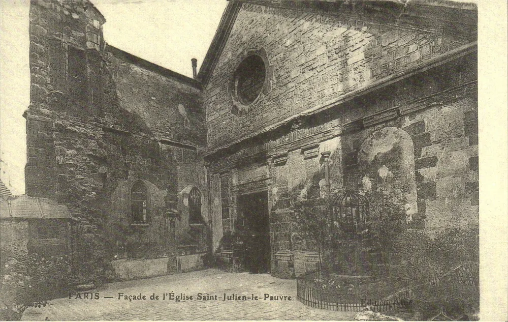 Paris — Fassade der Kirche Saint-Julien-le-Pauvre — Edition Née - Vorderseite