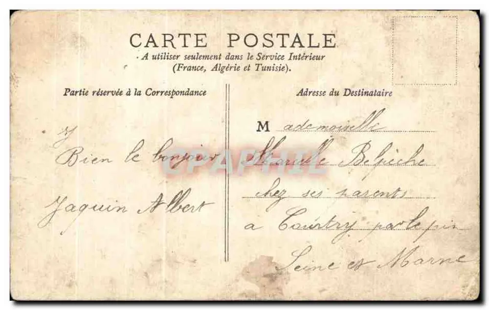 Le Tronçonneur — caricature d'un homme portant des sacs — éditeur E.R. PARIS, signé L. Mulesma - Reverso
