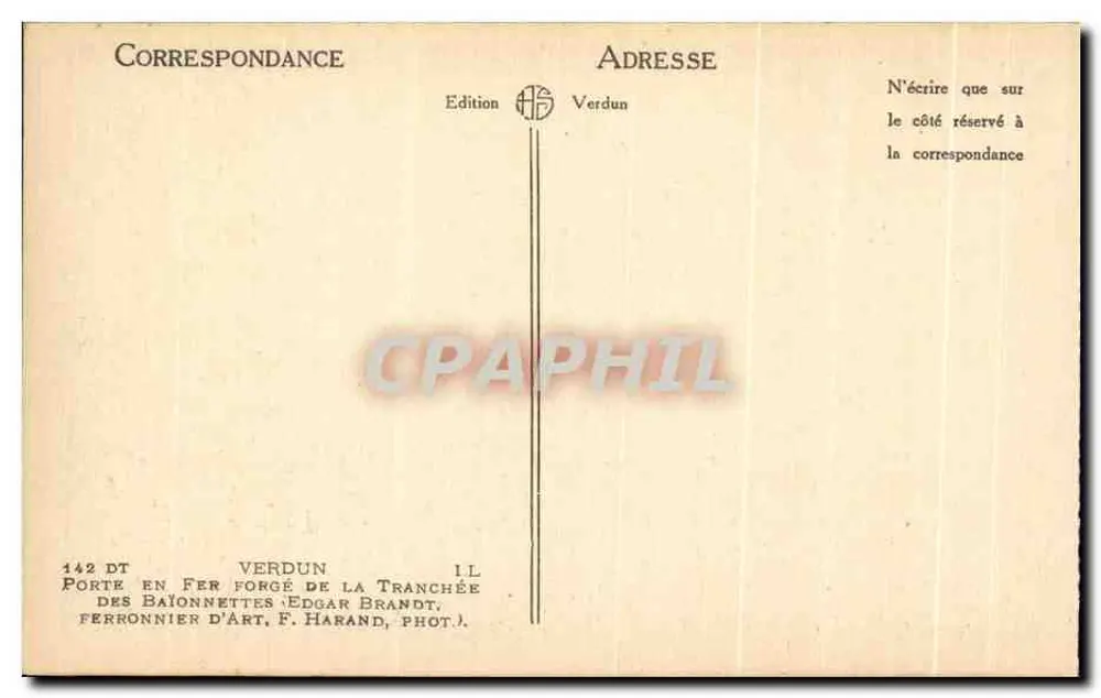 Geschmiedete Eisenpforte der Schützengraben — Verdun — Edition Verdun - Rückseite