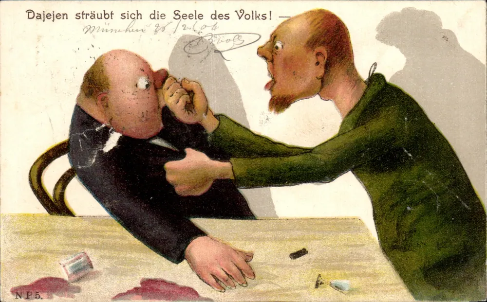 Zwei Männer im Streit — politische Karikatur — Verlag NF5, n° NF5 - Vorderseite