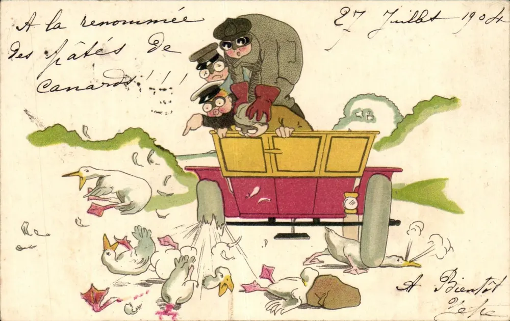 Ente-Jagd — Karikatur — unbekannter Verlag, Seriennummer nicht sichtbar - Vorderseite