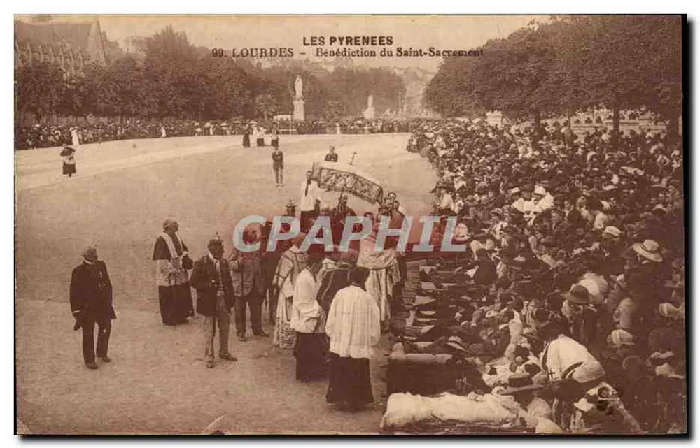 Lourdes — Segen des Heiligen Sakraments — Die Pyrenäen - Vorderseite