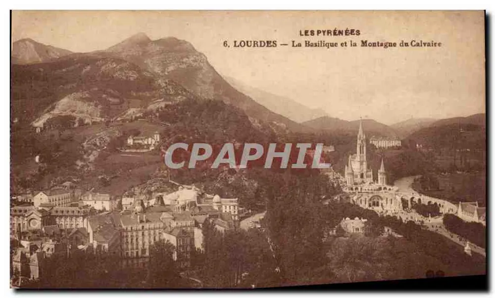 Lourdes — Die Basilika und der Berg Calvary — Die Pyrenäen - Vorderseite