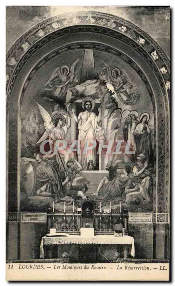 Lourdes — Die Rosenkranz-Mosaiken — Die Auferstehung — LL. - Vorderseite