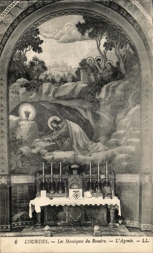 Lourdes — Die Rosenkranzmosaiken — Die Agonie — LL - Vorderseite